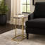 Sagebrook Home 24X15" Agate Top C-Table, White/Gold-1821522421