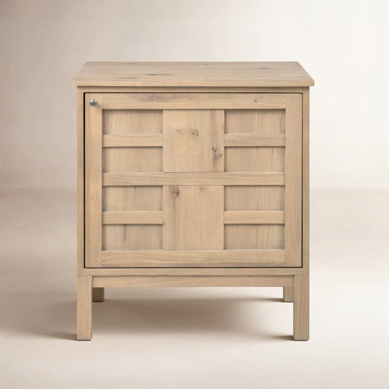 Alessio Left Nightstand-Aged Natural Oak, Natural Oak, Right