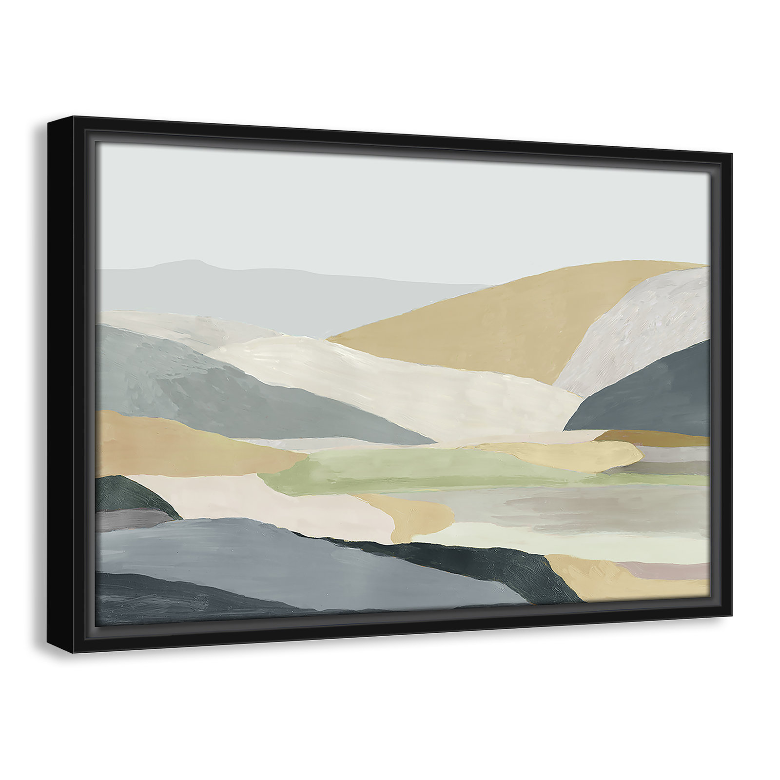 Blair "Warm Hills I" Painting, 13.5" H x 19.5" W x 2" D, Black Canvas