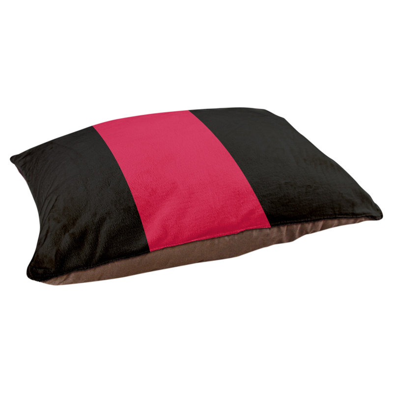 Coussin rectangulaire designer New York Bronx, Grand (L 40 po x l 50 po), Noir / rouge / noir