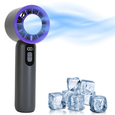 Ventilateur portatif 100 vitesses avec refroidissement par la glace - affichage à cristaux liquides, 3000 mAh rechargeable