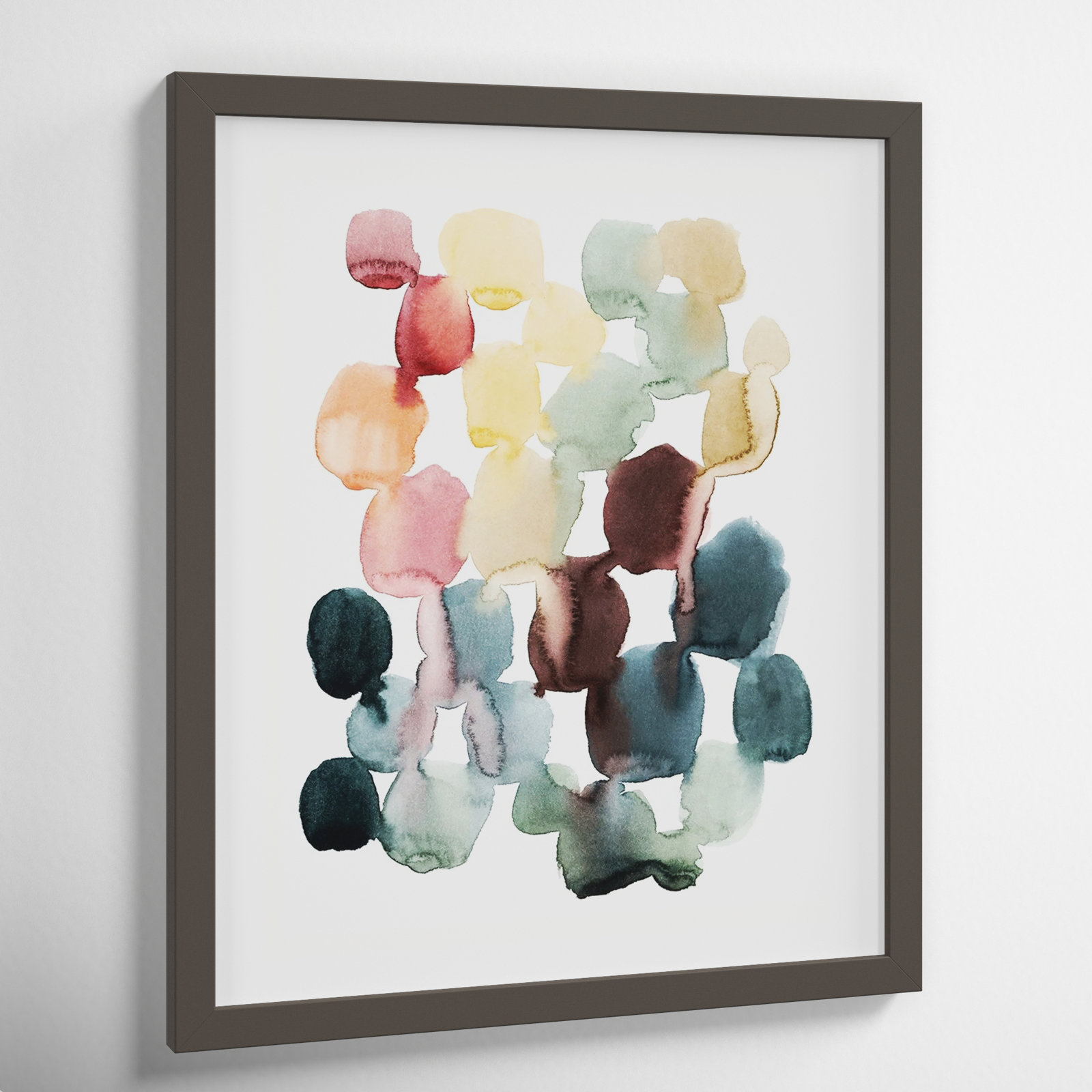 Desert Stones II by Grace Popp, Gray Framed Paper, 20" H x 17" W