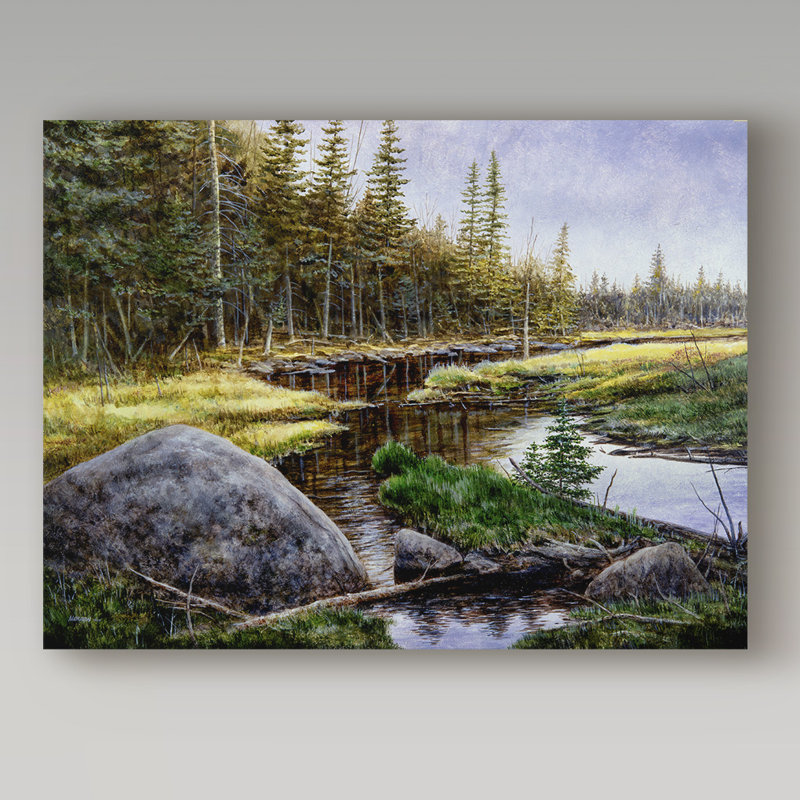 «Adirondack Gold» par Ezichi, reproduction de peinture à l'huile sur toile tendue, H 14 po x l 19 po