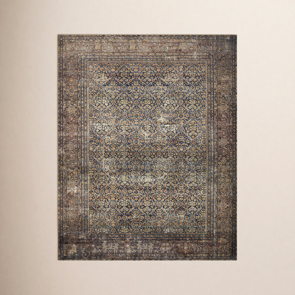 Amber Lewis x Loloi Morgan Denim/Multi Rug, Rectangle 9'6" x 13'6"