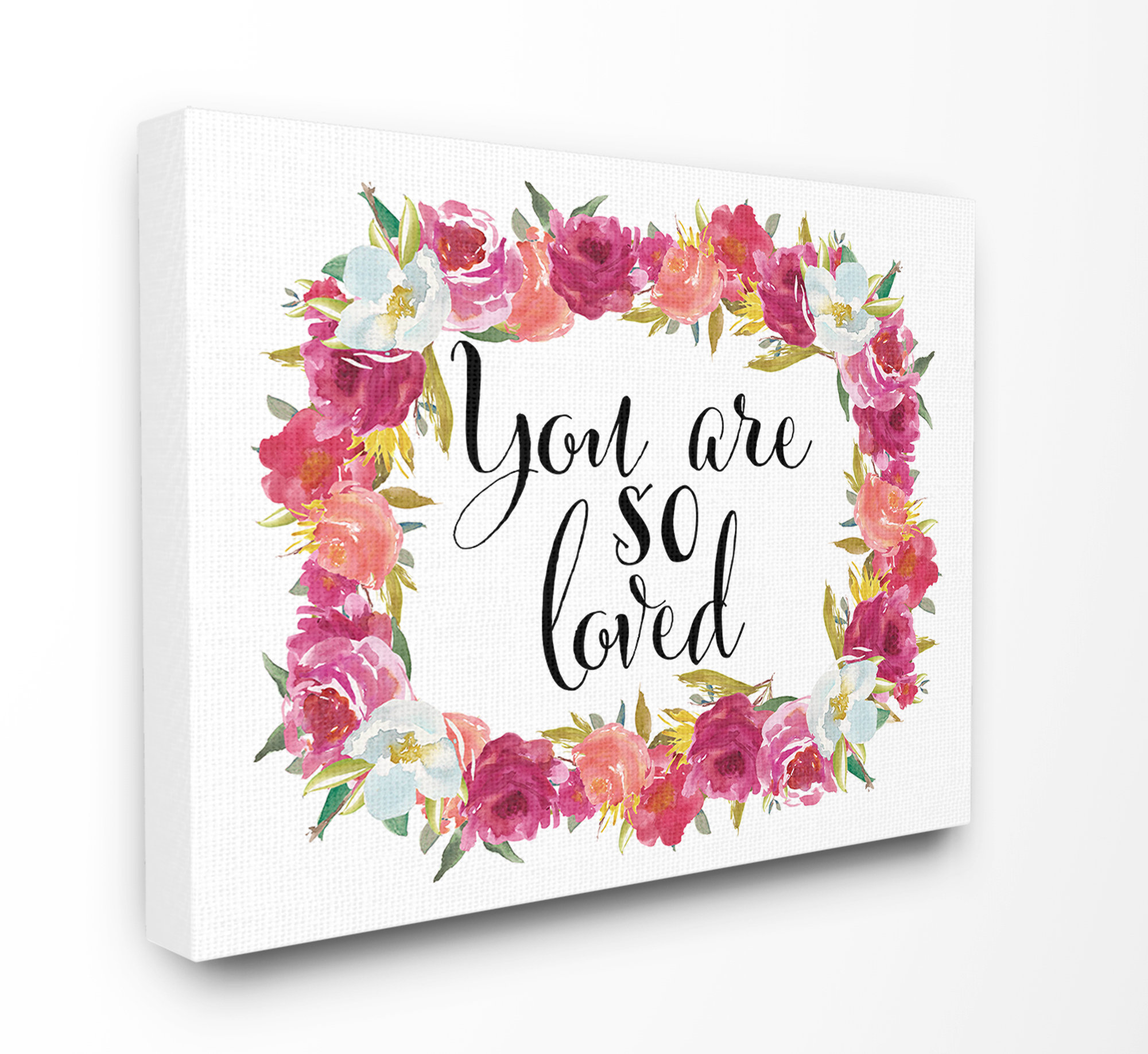 House of Hampton You are so Loved Floral Wreath - Textual Art Print on ...