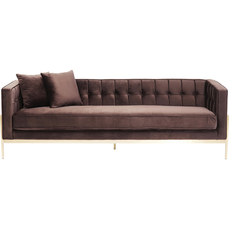 Sofa Loft 3-Seater Salt & Pepper, Brown, Brass