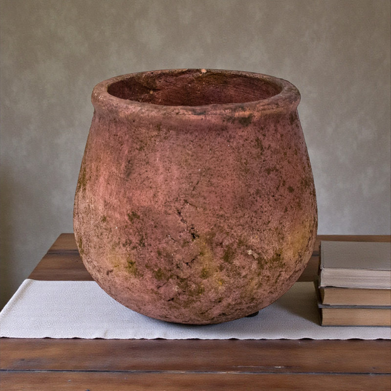 Handmade Terracotta Table Vase, 5.5" H x 6" W x 6" D