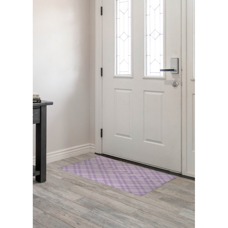 Cylie Tartan Indoor Doormat, Purple, 48" W x 72" L