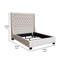 Revêtement de lit capitonné en velours Zoa Bed W-115686012-115686016