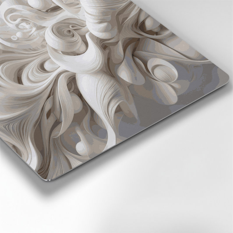 Art mural gris Biomorphic Abstraction 68, H 16 po x l 16 po