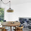 Tishkevich Rustic Industrial Rattan and Metal Pendant Lamp – Dual Mounting Options, Adjustable Cable, Soft Ambient Glow, Hemp Rope Finish.
