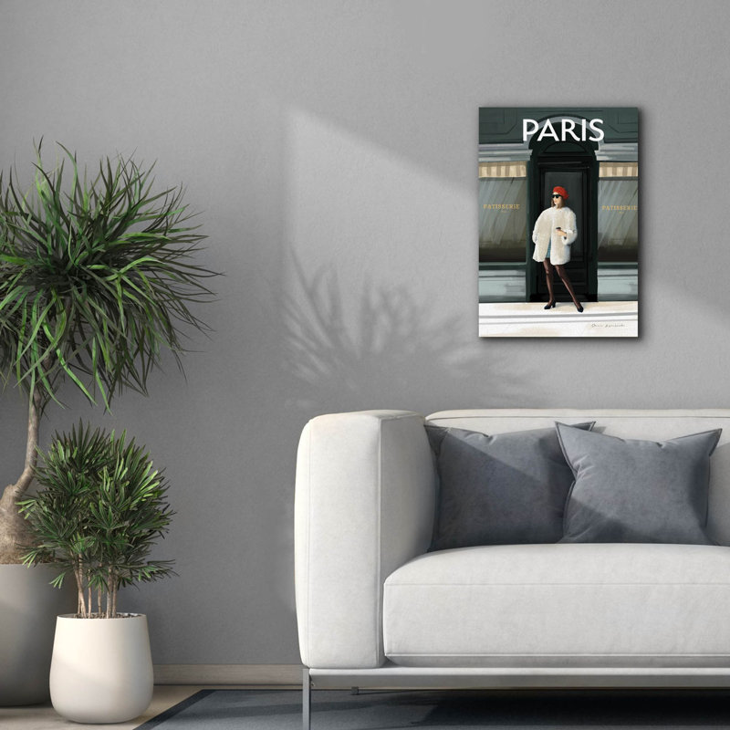 Toile épique «Girl In Paris 2» par Omar Escalante, H 26 po x l 18 po x P 0,75 po
