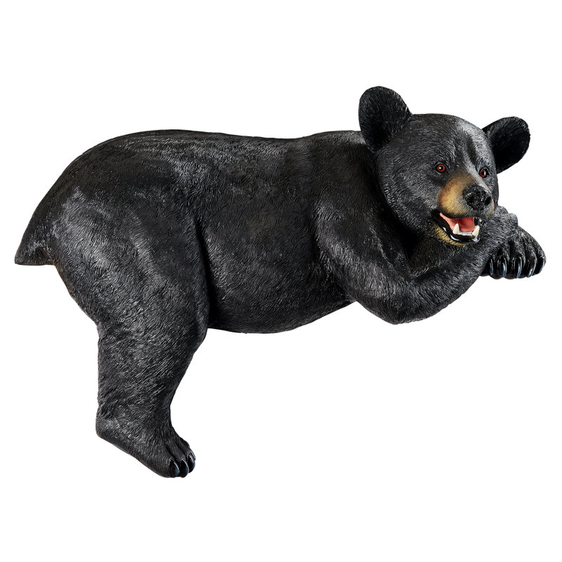 Statue d'ours noir Lemont the Lovable Lounger