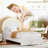 Twin Upholstered LED Bed Frame with Storage Drawer & Rainbow Headboard for Kids-1384657555