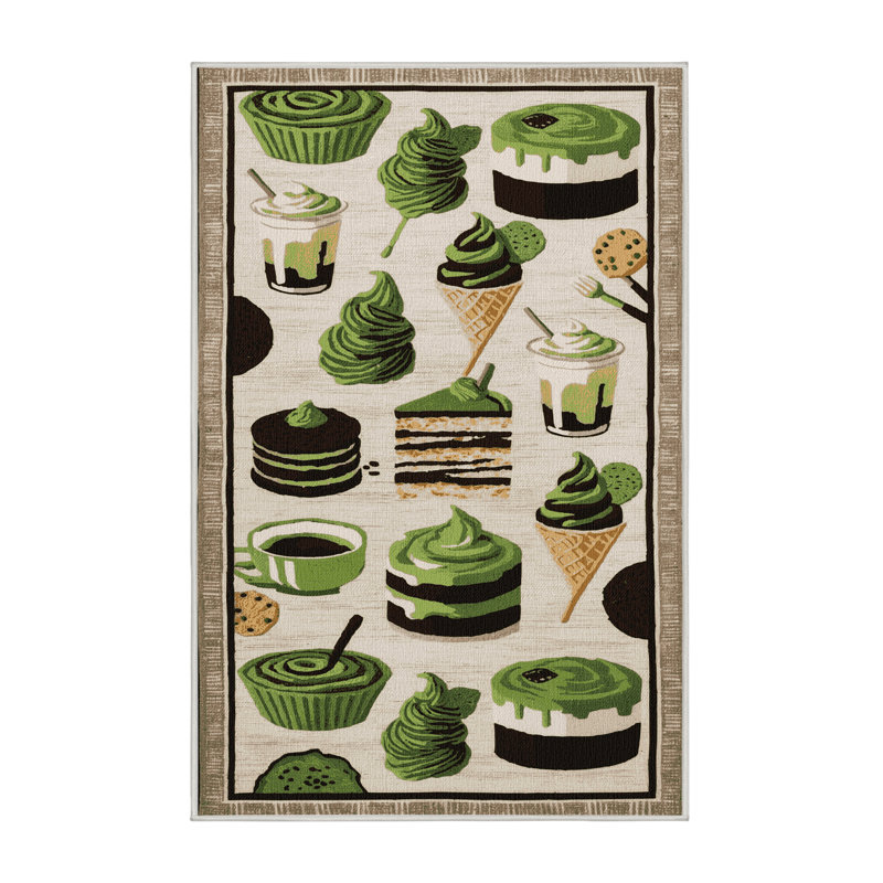  Washable Matcha desserts Desserts Area Rug, Tapis de couloir 2 pi x 5 pi