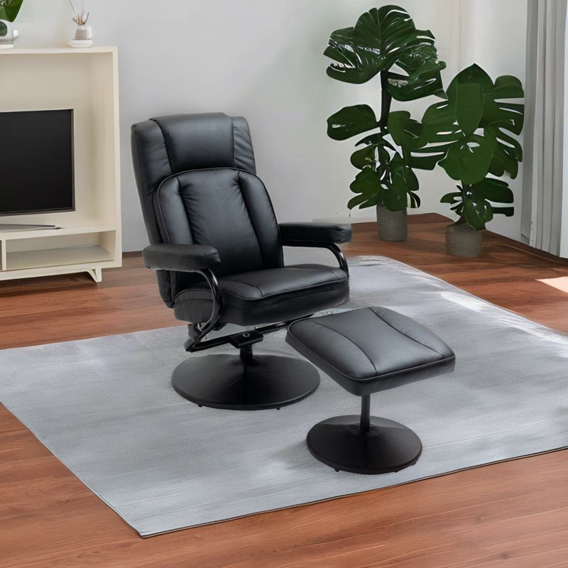 Tabious Upholstered Swivel Accent Chair with Ottoman