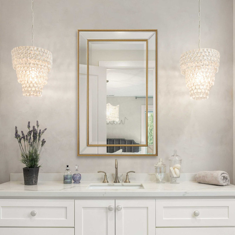 Miroir d'appoint Howze, Perles dorées