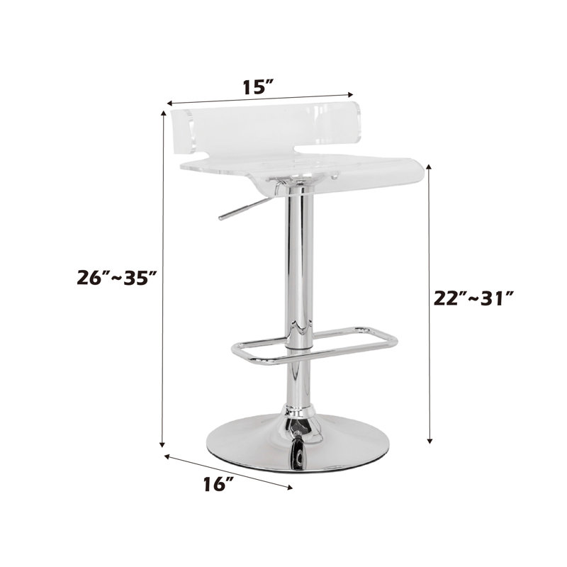 Tabouret réglable pivotant avec finition chromée Rania