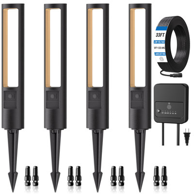 Éclairage de sentier paysager à basse tension de 5 W, blanc réglable 2200K-6500K avec amplificateur à intensité variable, éclairage extérieur IP66 imperméable pour jardin, allée, patio