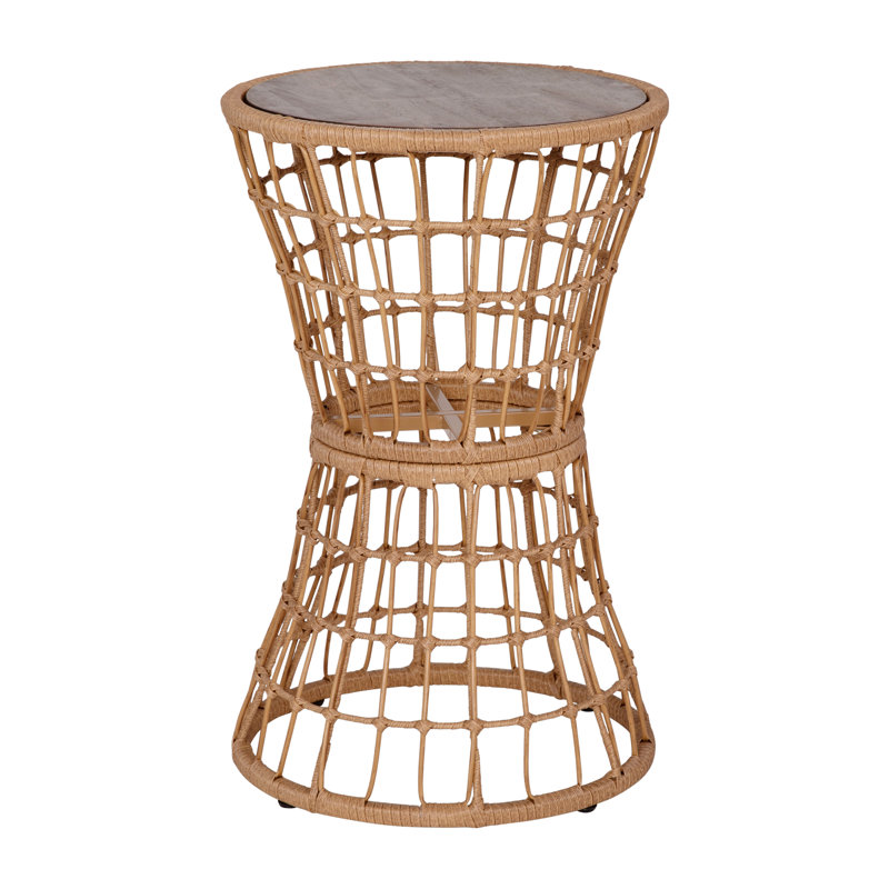 Fielder Round Metal Outdoor Side Table , 15.75'' in. W 15.75'' in. D