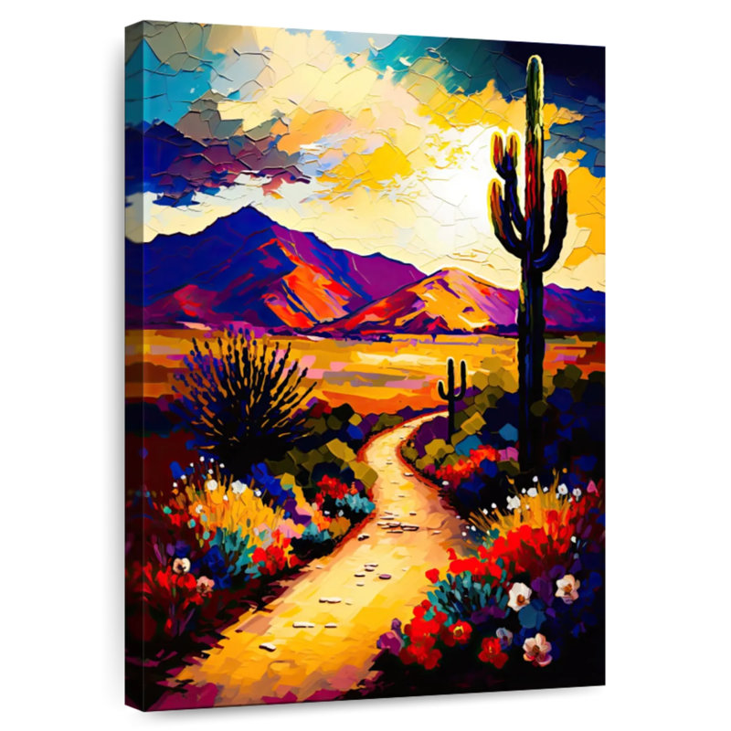 Aime, désert de l'Arizona en fleurs, H 51 po x l 34 po