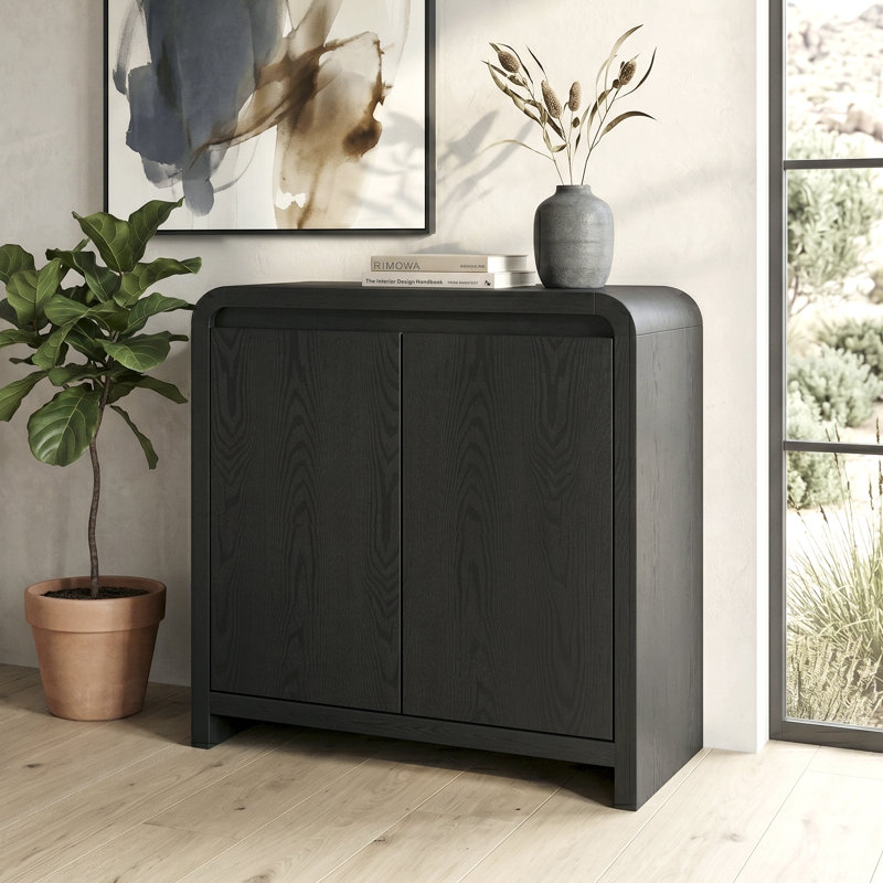 Armoire d'appoint rectangulaire 32 po Caitlin, Grain noir