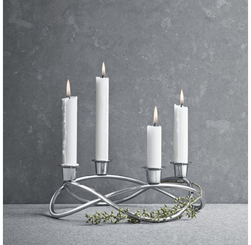 Georg Jensen Season 3.54’’ Stainless Steel Tabletop Candelabra