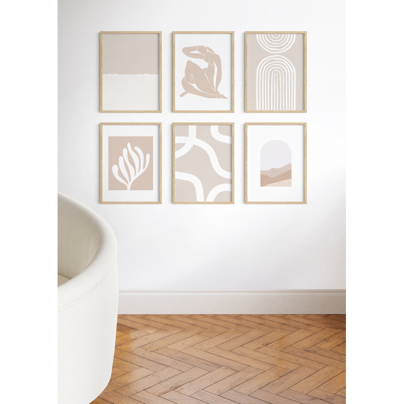  Cadre photo en bois - ensemble de 6, Beige, 18 po x 24 po