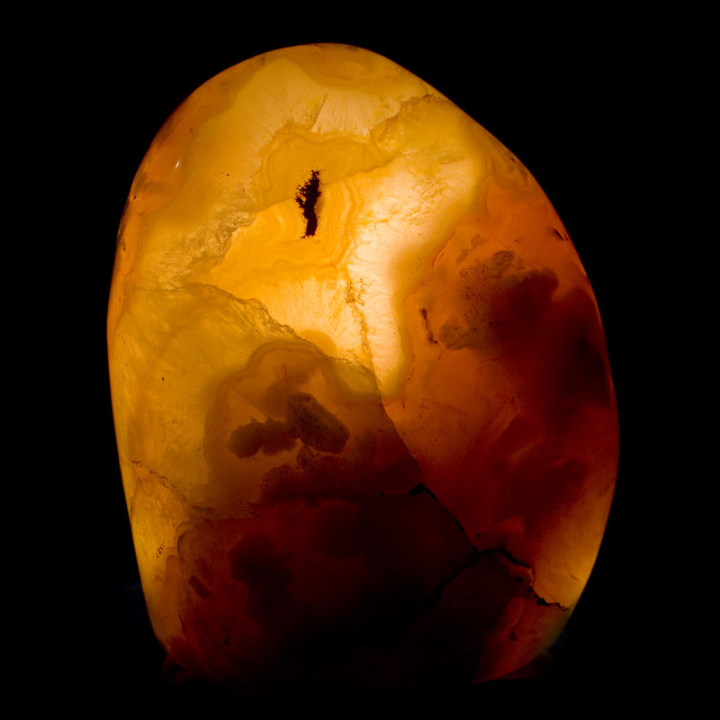 Agate Azlynne translucide, forme libre, grand