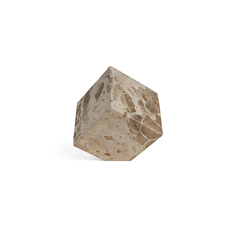 Butterscotch Marble Cube Object Sm., 5" H x 5" W x 5" D