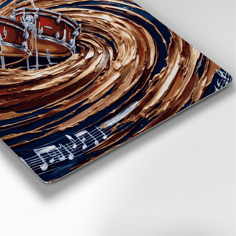 «Music Timpani», art mural en métal mauve, H 12 po x l 12 po