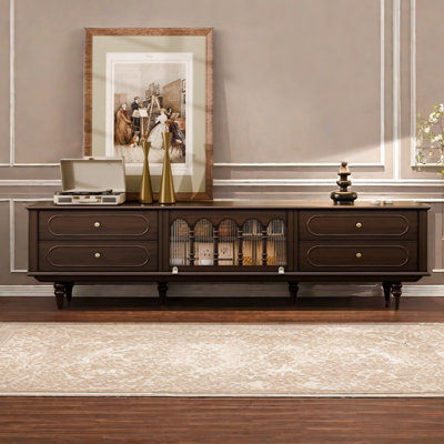 Retro style solid wood TV cabinet