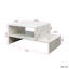 Table basse avec forme architecturale unique, blanc