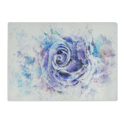Tempered Glass Lilac Rose in Chopping Board