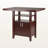 Ray High Table with Double-Door Cabinet & 2 Shelves in Walnut, 35.61" H X 41.52" W X 29.76" D