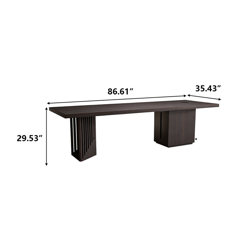 Bureau 86,61 po rectangulaire de style fumée italien, H 29,53 po x l 86,61 po x P 35,43 po