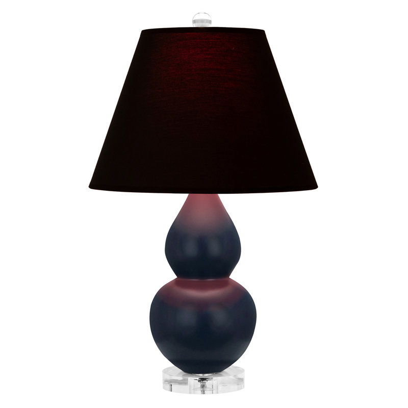 Petite lampe d'appoint à double gourde, Noir / Rouge, Bleu mat
