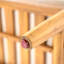 Canapé d'extérieur sans accoudoirs en bois d'acacia Terassi, finition teck clair avec coussin beige