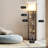 Floor Lamp With Shelves Sector Corner Shelf Lamp With 3 Colour Temperature Bulb With Linen Lampshade Bookshelf Corner Display Lamp(Black)