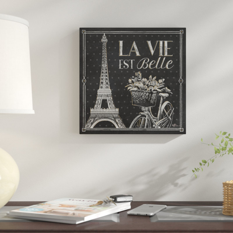 «Vive Paris VI», art textuel sur toile tendue, H 18 po x l 18 po x P 1,5 po, Toile tendue, Pas de tapis