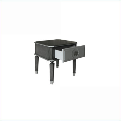 Charcoal & Light Gray Coffee Table for Living Room, 2/3 Extension Drawer, Wood Composite, Easy Assembly