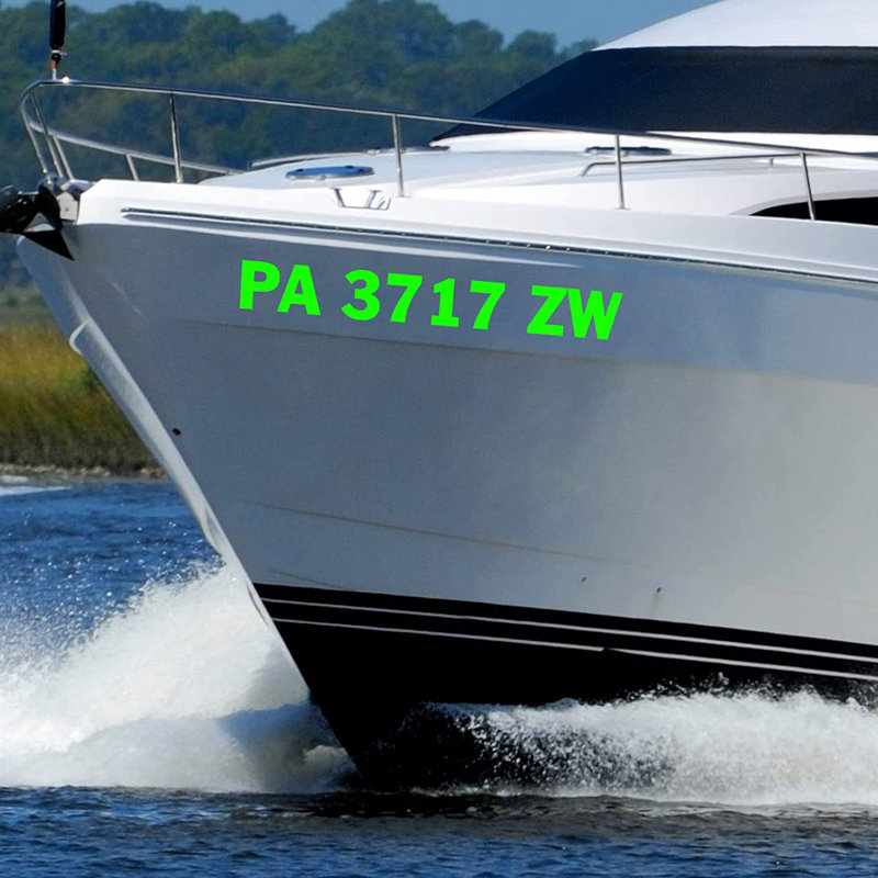 Adhésif décoratif bateau, H 3 po x l 20 po, Oui, Vert lime