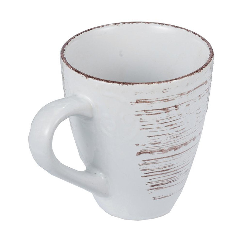 Cream Ceramic Rustic Flare 14oz Mugs - Set of 4