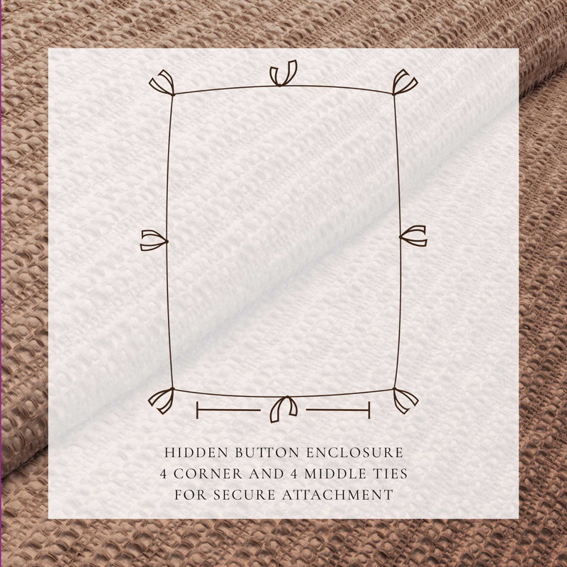 Ensemble de housse de couette en coton, Housse de couette pour grand lit et 2 taies décor, Argile