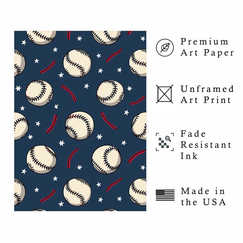 Motif de baseball Sports, H 30 po x l 20 po