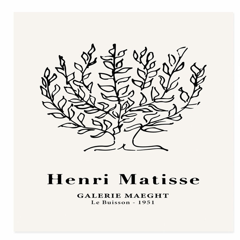 «Botanical Henri Matisse», reproduction d'art moderne sans cadre, H 14 po x l 14 po