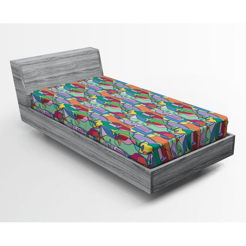Microfiber Abstract Fitted Sheet, Twin XL Fitted Sheet