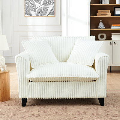 Velours côtelé beige paresseux pour une personne, coussin de siège moelleux et conception ergonomique, s'adapte bien au rebord de la chambre à coucher, soutien du dossier solide, balcon, temps tranquille