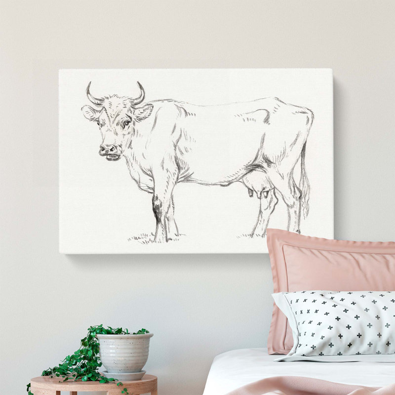 Standing Cow by Jean Bernard - Wrapped Canvas Print, 40cm H x 60cm W x 3cm D