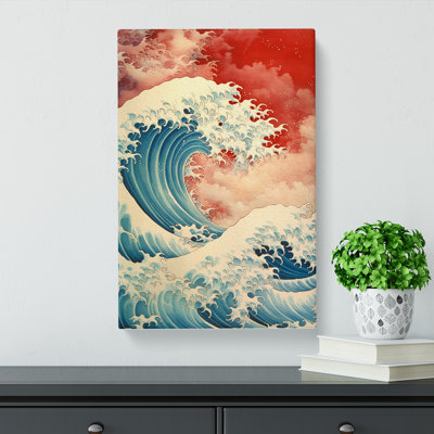 Wave Japanese Renaissance Art - Wrapped Canvas